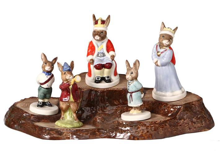 토끼 도자기 인형 세트 Set of rabbit dolls made of percelain